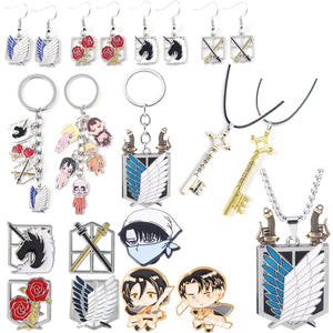 Attack On Titan Necklaces, earrings, keychains and pins